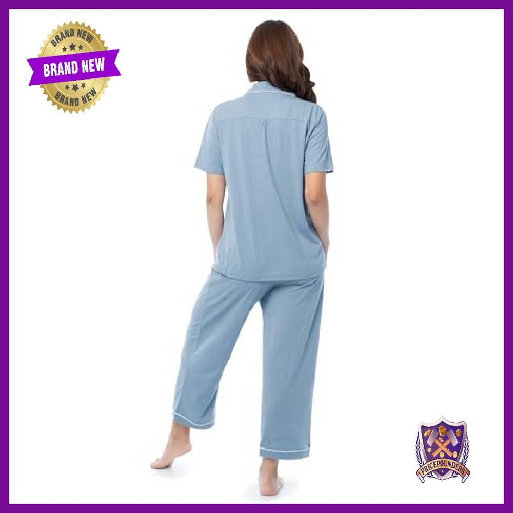 Soft Piped Button-Down Sleep Set, Cozy Pajamas, L… - image 3
